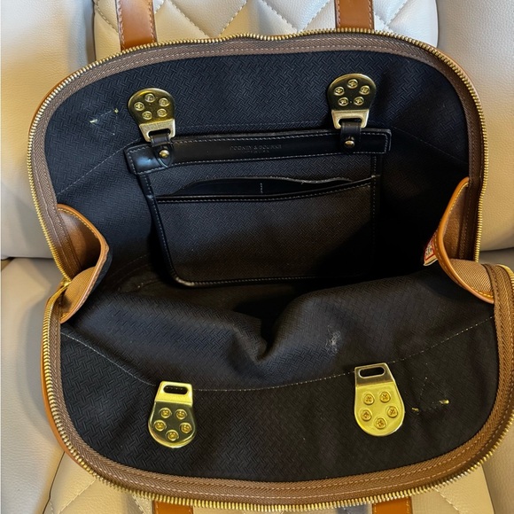 Brown and Tan Canvas and Leather Dooney & Bourke Handbag - Picture 7 of 9